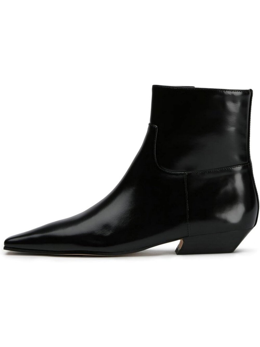 Women's Black Square Toe Side Zip Short Fashion Dress Low Heel Ankle Booties